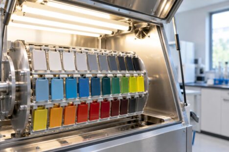 Yaşlanma kabininde plastik numune panelleri